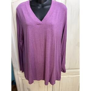 HANRO OF SWITZERLAND LAVENDER LONG SLEEVE TOP TUNIC S